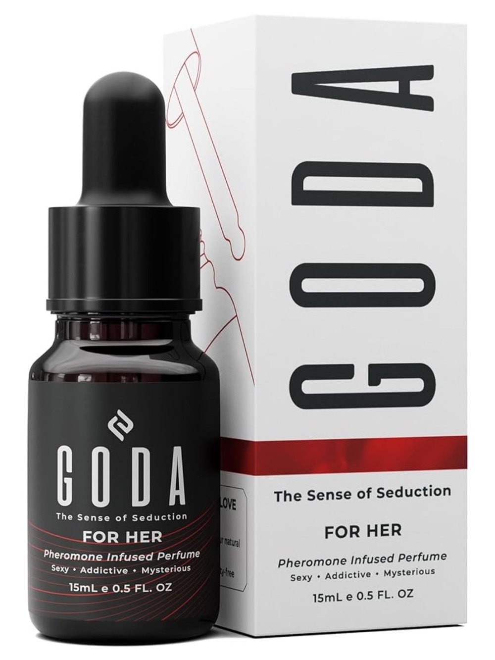 2- GODA The Sense of Seduction For Her body oil- White & Burgundy